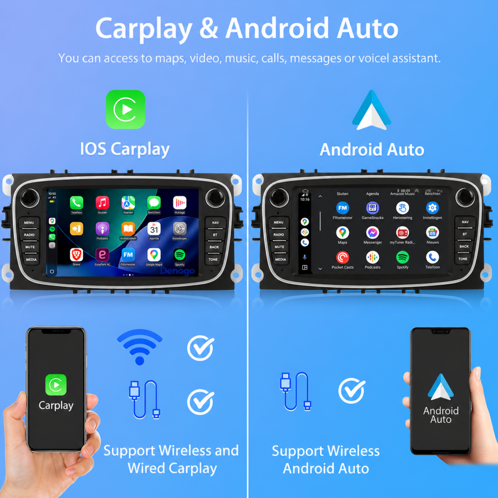 Carplay suitable for Ford | S-Max | Mondeo | Galaxy | Focus| 4GB + 64GB | Android Auto