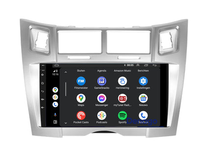 Toyota Yaris CarPlay autoradio zilver | 2005 t/m 2012 | Denago DNG-A289 | 9 inch | Android 13 | Draadloos CarPlay & Android Auto