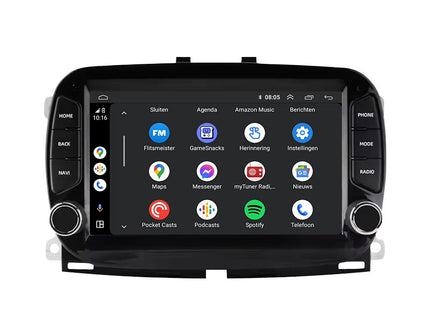 Fiat 500 | Android 13 | Autoradio | 2016 à 2019 | CarPlay & Android Auto | Noir
