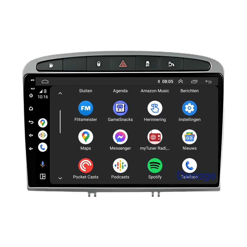 Peugeot 308 & 408 CarPlay car radio | 2007 to 2020 | Denago DNG-A48 | 9 inches | Android 13 | Wireless CarPlay & Android Auto