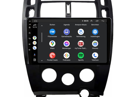 Hyundai Tucson | Android 13 | Autoradio | 2004 t/m 2010 | Carplay & Android Auto | Zwart