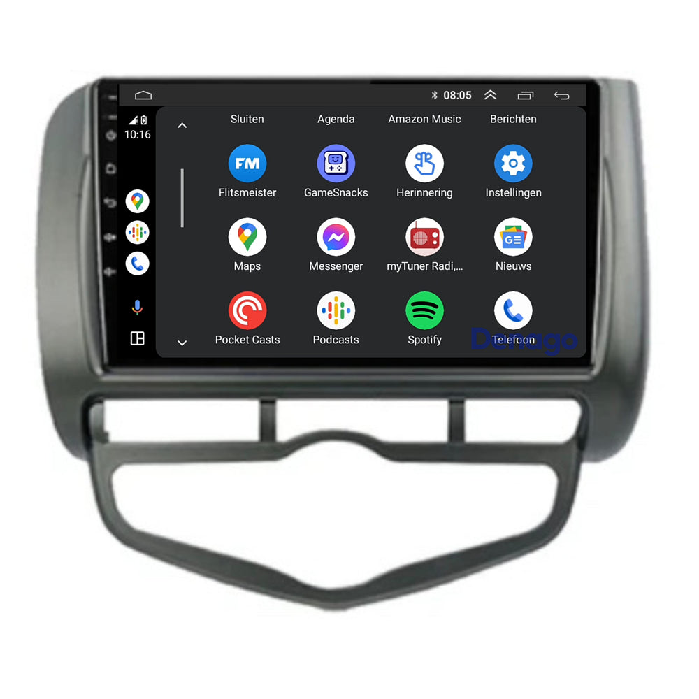 Honda Jazz CarPlay autoradio | 2005 t/m 2008 | Denago DNG-A202 | 9 inch | Android 13 | Draadloos CarPlay & Android Auto