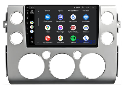 Toyota FJ Cruiser CarPlay autoradio | 2006 t/m 2017 | Denago DNG-A313 | 9 inch | Android 13 | Draadloos CarPlay & Android Auto | Zilver frame