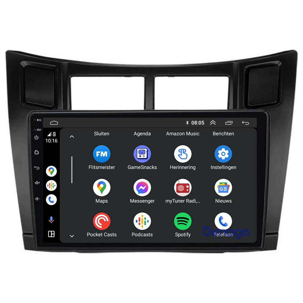 Radio para coche Toyota Yaris CarPlay | 2005 a 2012 | Denago DNG-A297 | 9 pulgadas | Androide 13 | CarPlay inalámbrico y Android Auto