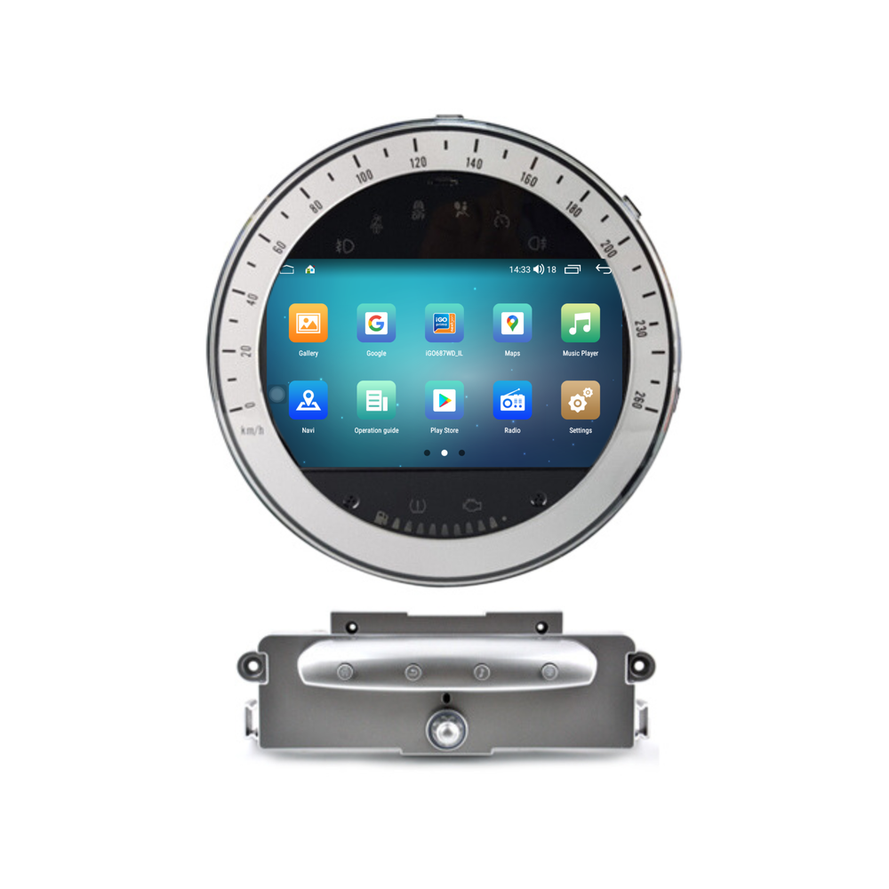 Mini Cooper CarPlay Autoradio | Argent | 2006 à 2013 | Android Auto