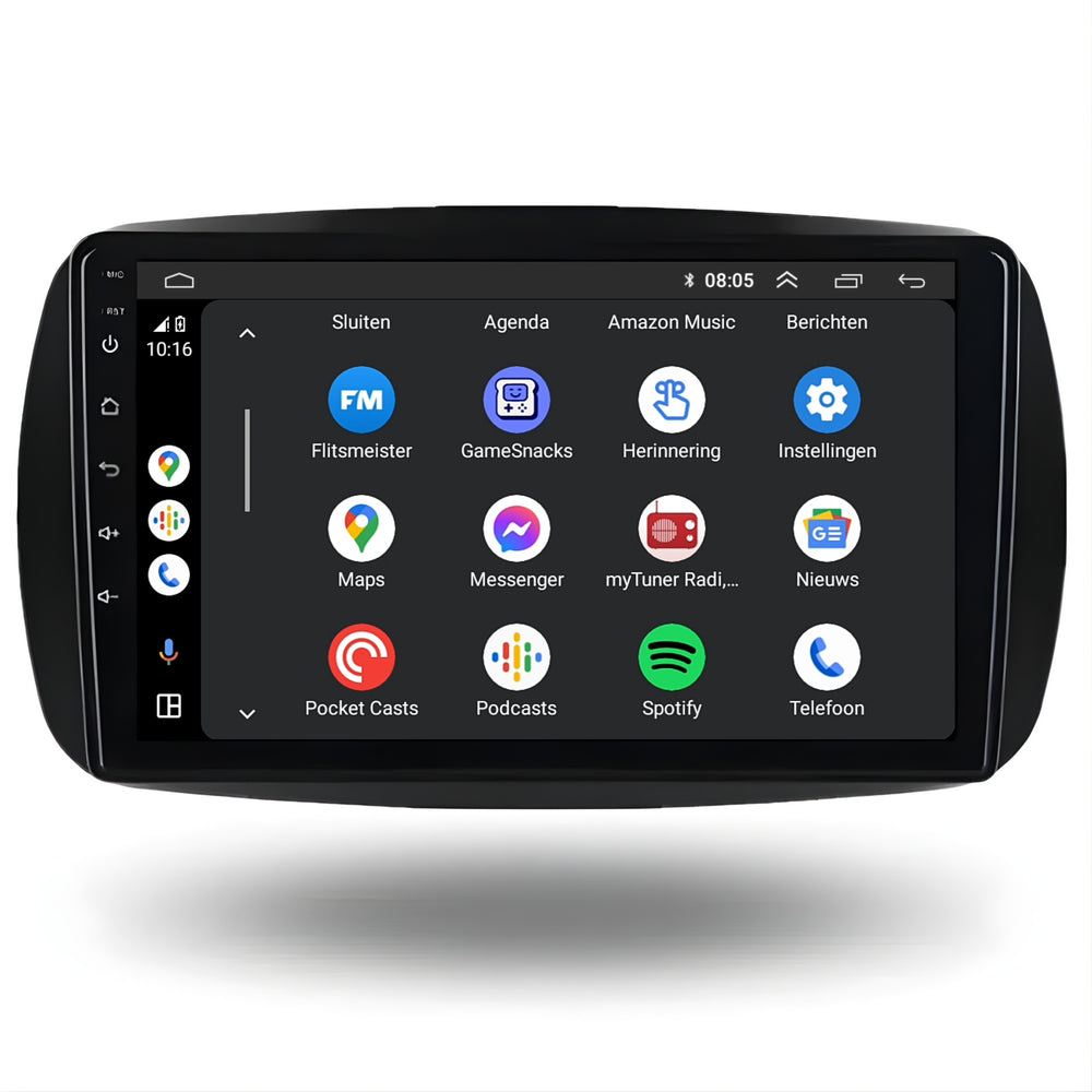 Smart Fortwo | Forfour | Android 13 | Car radio | 2015 to 2019 | Carplay & Android Auto
