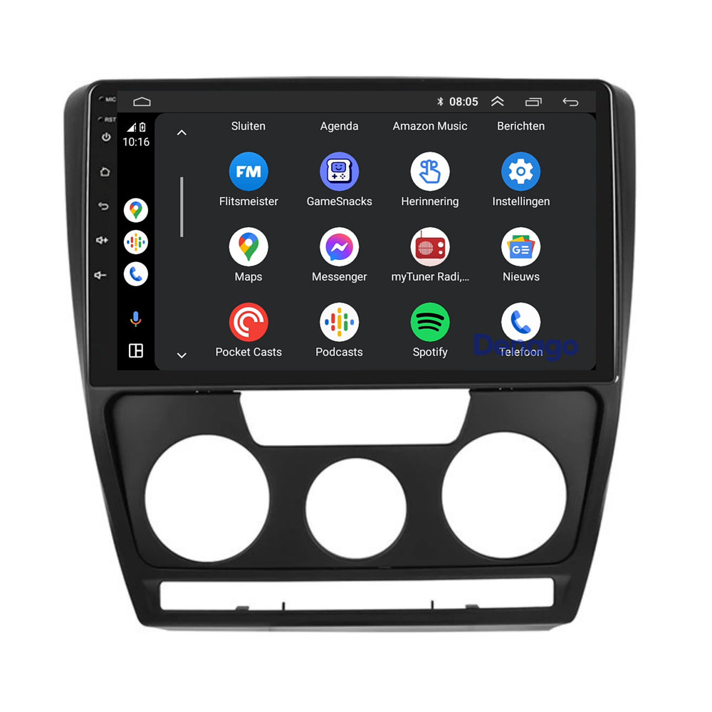 Autoradio compatible CarPlay pour Skoda Octavia (2007-2012) | Denago DNG-A282 | Écran 9 pouces | Android 13 | CarPlay sans fil & Android Auto