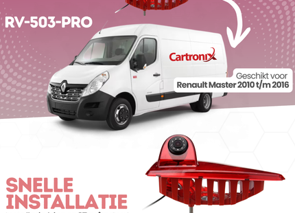 Renault Master Derde Remlicht Achteruitrijcamera | 2010 t/m 2016 | Nachtzicht | HD Beeld