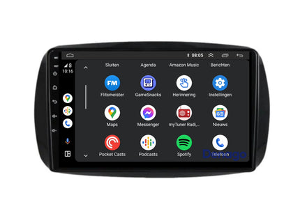 Smart Fortwo & Autoradio Forfour CarPlay | 2015 à 2019 | Denago DNG-A197 | Écran 9 pouces | Android 13 | CarPlay sans fil & Android Auto