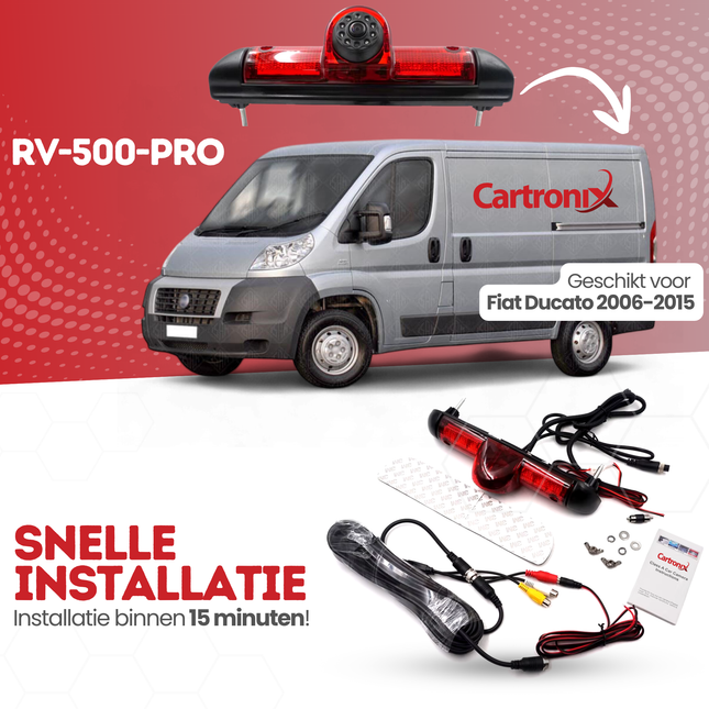 Fiat Ducato Derde Remlicht Achteruitrijcamera | 2006 t/m 2015 | Nachtzicht | HD Beeld