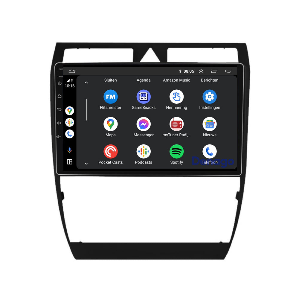 Audi A6 | S6 | RS6 | Allroad | CarPlay autoradio | 1999 t/m 2004 | Denago DNG-A196 | 9 inch | Android 13 | Draadloos CarPlay & Android Auto
