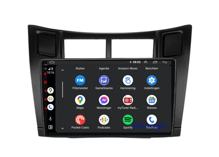 Toyota Yaris CarPlay autoradio | 2005 t/m 2012 | Denago DNG-A297 | 9 inch | Android 13 | Draadloos CarPlay & Android Auto