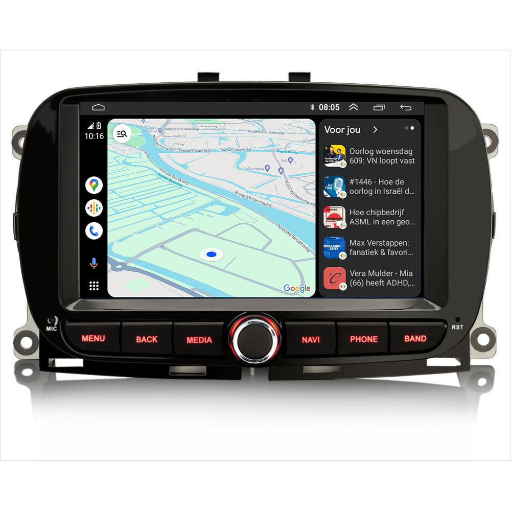 Fiat 500 CarPlay | Androide 13 | 2007 a 2015 | 4+64GB