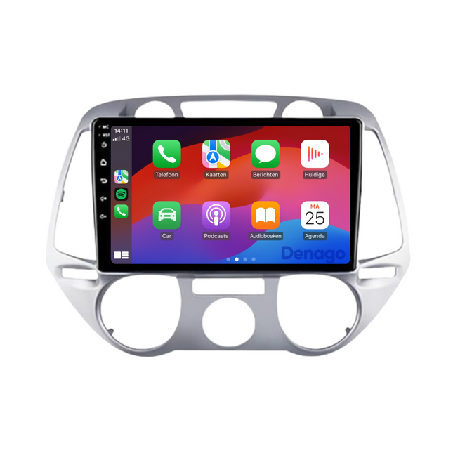 Hyundai i20 CarPlay autoradio | 2008 t/m 2014 | Denago DNG-A83 | 9 inch | Android 13 | Draadloos CarPlay & Android Auto