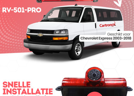 Chevrolet Express Derde Remlicht Achteruitrijcamera | 2003 t/m 2018 | Nachtzicht | HD Beeld