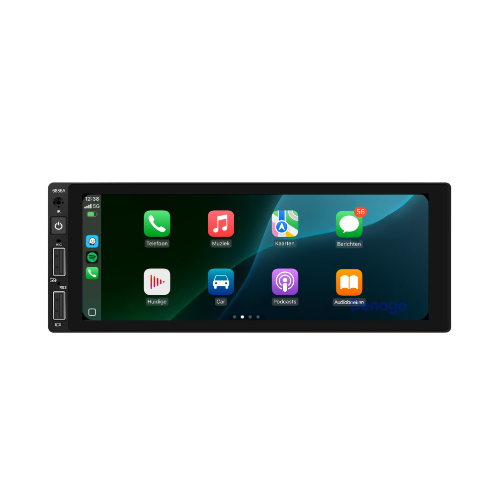 Denago DNG-0318 | 1-DIN Autoradio met 6.86” Touchscreen | Android 13 | CarPlay & Android Auto | Bluetooth | 2GB RAM | 64GB Opslag