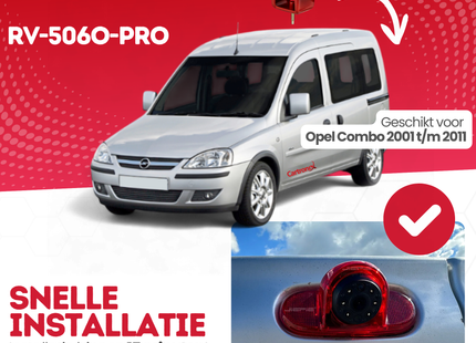 Opel Combo Derde Remlicht Achteruitrijcamera | 2001 t/m 2011 | Nachtzicht | HD Beeld