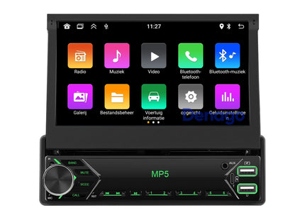 Universeel 1 DIN | Klapscherm 7 inch | Draadloos CarPlay & Android Auto | Autoradio