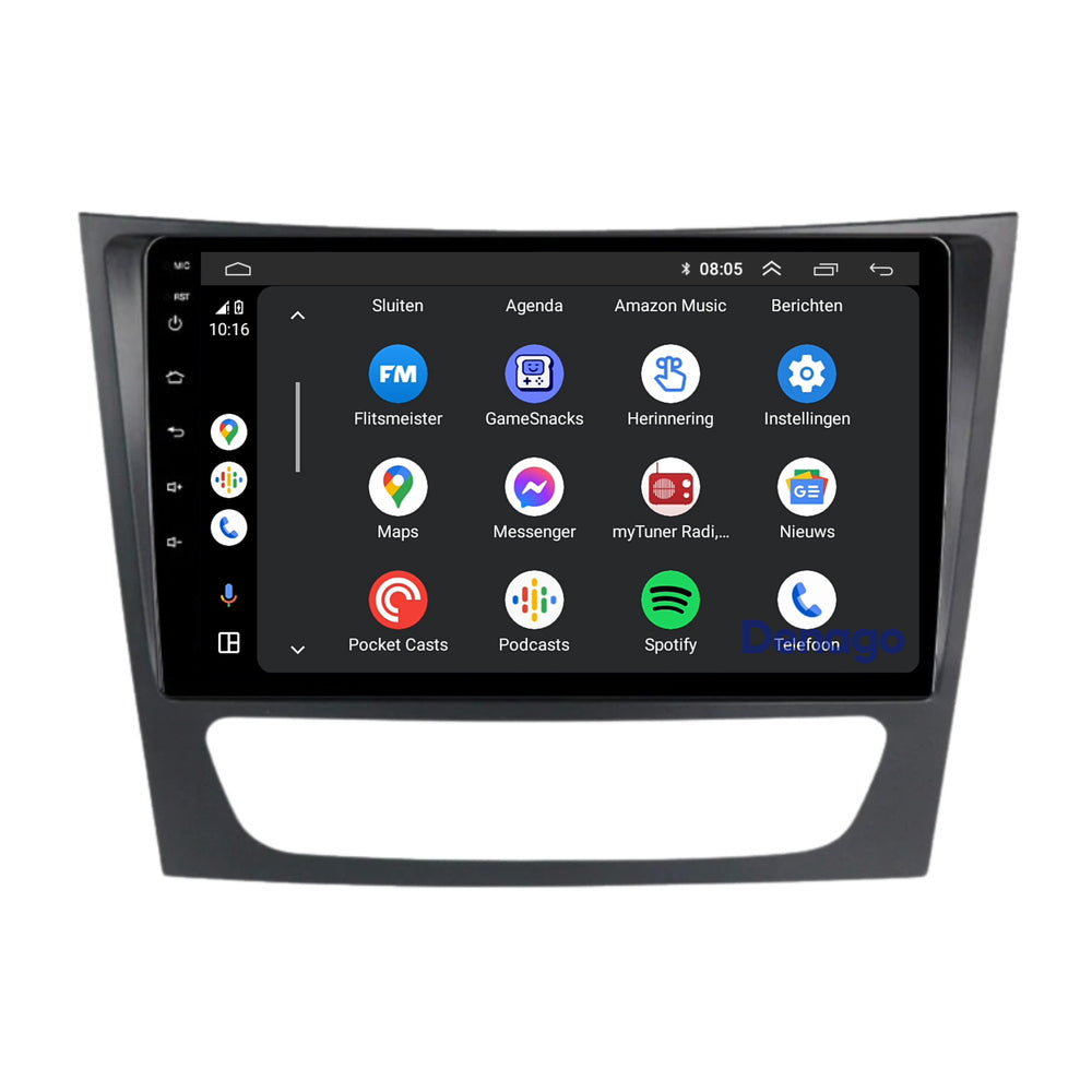 Autoradio CarPlay compatible avec Mercedes Classe E W211, CLS W219  & Classe G W463 | 2002 à 2010 | Android 13 | Apple CarPlay sans fil & Android Auto | 2 Go + 32 Go | Processeur quadricœur | Denago DNG-A188 | Modèle 2025 | Bluetooth & Wi-Fi
