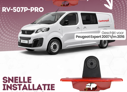 Peugeot Expert Derde Remlicht Achteruitrijcamera | 2007 t/m 2016 | Nachtzicht | HD Beeld