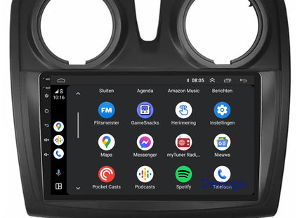 Dacia Sandero CarPlay autoradio | 2013 t/m 2020 | Denago DNG-A153 | 9 inch | Android 13 | Draadloos CarPlay & Android Auto
