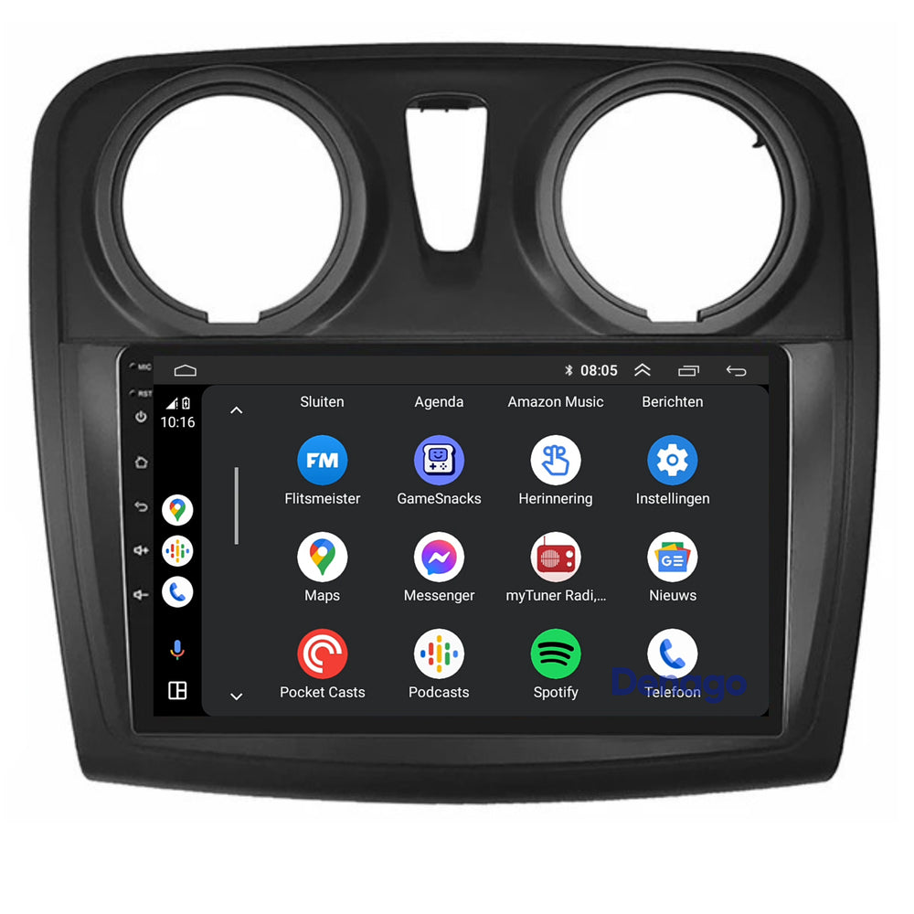 Radio de coche Dacia Sandero CarPlay | 2013 a 2020 | Denago DNG-A153 | 9 pulgadas | Androide 13 | CarPlay inalámbrico y Android Auto