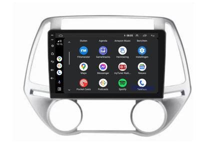 Hyundai i20 CarPlay autoradio | 2008 t/m 2014 | Denago DNG-A154 | 9 inch | Android 13 | Draadloos CarPlay & Android Auto