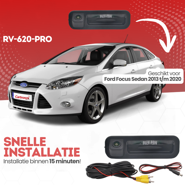 Ford Focus Sedan Achteruitrijcamera | 2013 t/m 2020 | Nachtzicht & HD Beeld