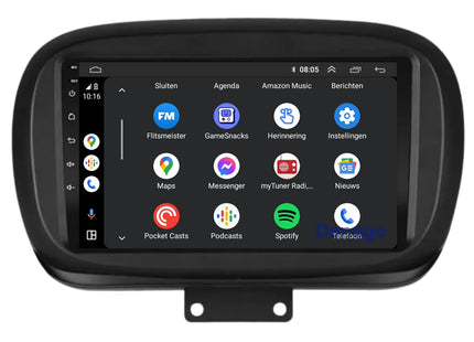 Fiat 500X CarPlay autoradio | 2014 t/m 2023 | Denago DNG-A147 | 9 inch | Android 13 | Draadloos CarPlay & Android Auto