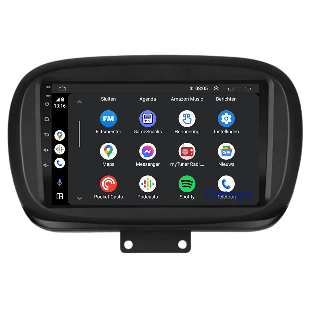 Radio de coche Fiat 500X CarPlay | 2014 a 2023 | Denago DNG-A147 | 9 pulgadas | Androide 13 | CarPlay inalámbrico y Android Auto