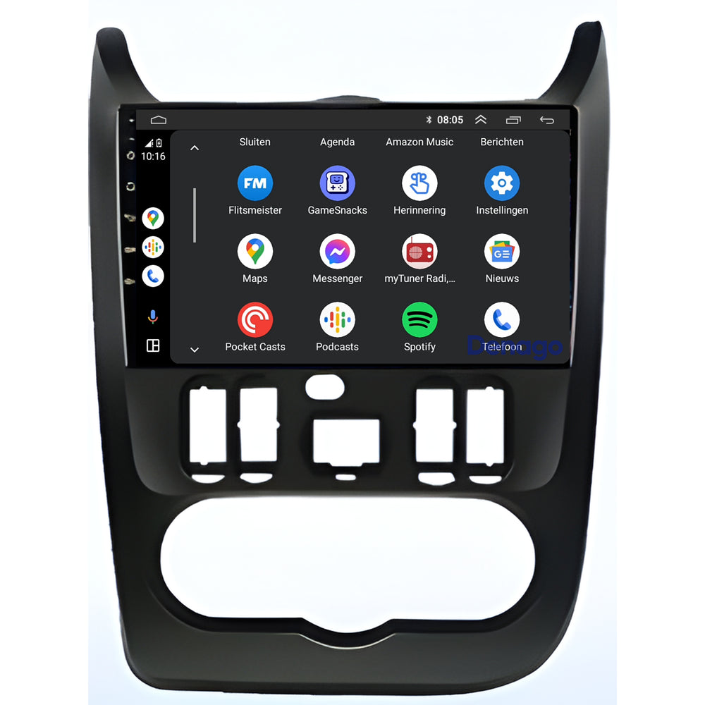 Radio de coche Dacia Logan CarPlay | Denago DNG-A344 | 2010 a 2013 | Android 13 de 9 pulgadas | CarPlay inalámbrico y Android Auto