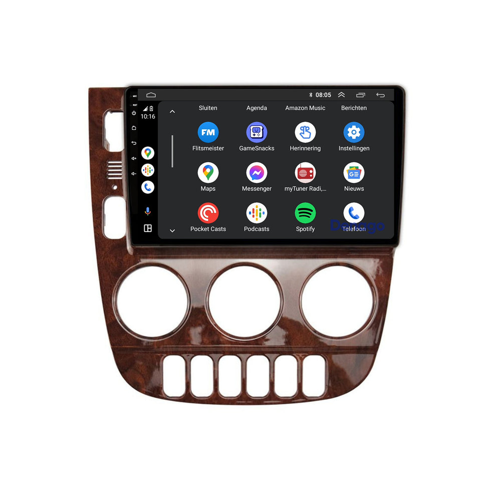 Radio para coche Mercedes ML CarPlay | 1999 a 2004 | Denago DNG-A104 | 9 pulgadas | Androide 13 | CarPlay inalámbrico y Android Auto | Marco color madera