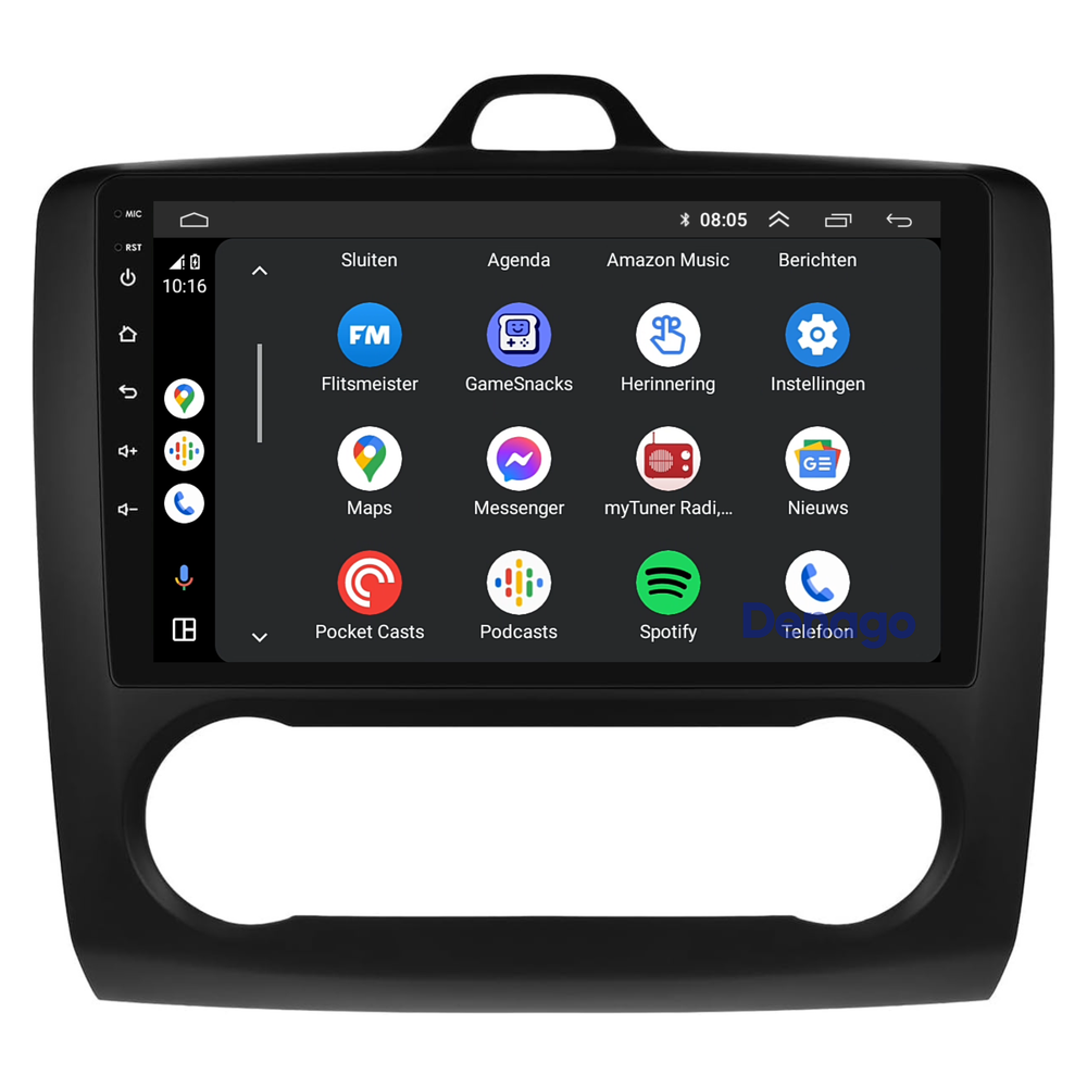 Radio para coche Ford Focus CarPlay | 2004 a 2011 | Denago DNG-A283 | 9 pulgadas | Androide 13 | CarPlay inalámbrico y Android Auto