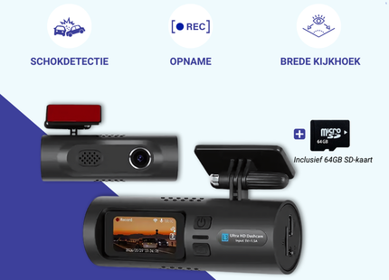 Denago DNG-W78 2K Dashcam – Draadloos & USB-C
