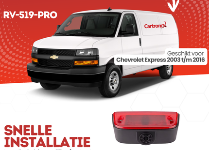 Chevrolet Express Derde Remlicht Achteruitrijcamera | 2003 t/m 2016 | Nachtzicht | HD Beeld
