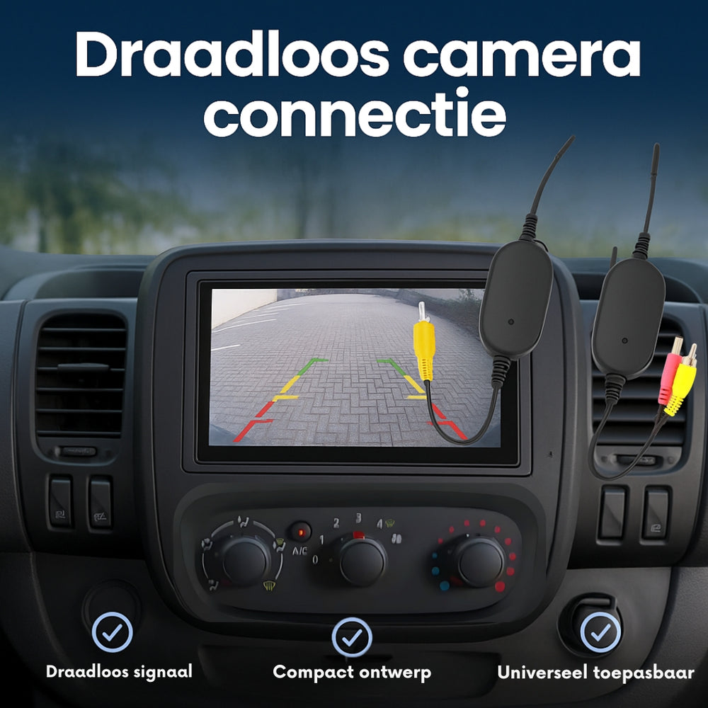 Draadloze zender ontvanger achteruitrijcamera 2.4GHz universeel