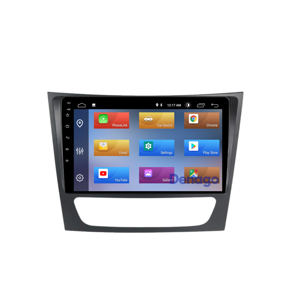 Radio de coche CarPlay adecuada para Mercedes Clase E W211, CLS W219 y Clase G W463 | 2002 a 2010 | Androide 13 | Apple CarPlay inalámbrico y Android Auto | 2GB + 32GB | Procesador de cuatro núcleos | Denago DNG-A188 | Modelo 2025 | Bluetooth y Wi-Fi