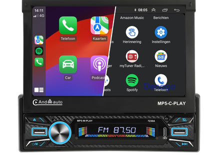 1Din Autoradio | Apple Carplay | Android Auto | USB, Aux, Bluetooth | MP5