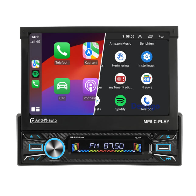 1Din Autoradio | Apple Carplay | Android Auto | USB, Aux, Bluetooth | MP5