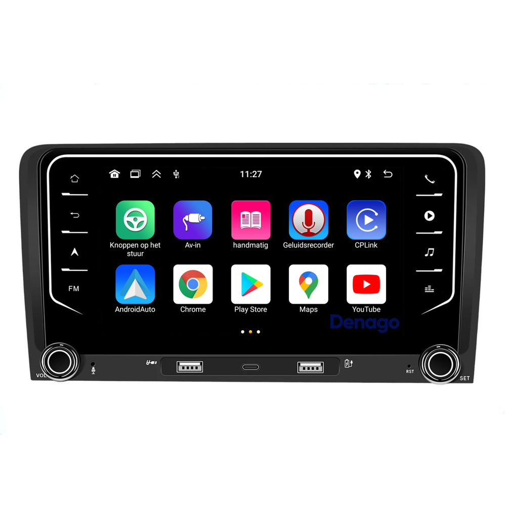 Audi A3 CarPlay Autoradio | Android 13 | 2GB + 64GB | 2004 t/m 2013 | Android Auto