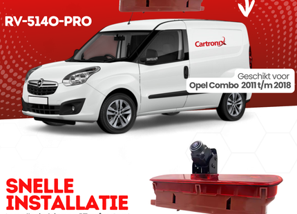 Opel Combo Derde Remlicht Achteruitrijcamera | 2011 t/m 2018 | Nachtzicht | HD Beeld