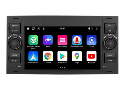 Ford | C-Max, Fiesta, Focus, Fusion, Galaxy, Kuga, S-Max, Transit, Transit Connect | 2003 t/m 2013 | Android 15 Autoradio | 4GB RAM 64GB | CarPlay & Android Auto