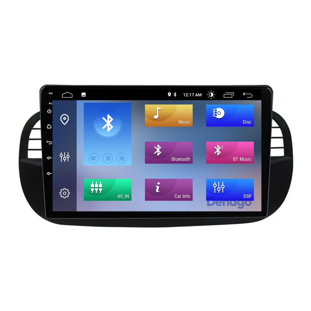Fiat 500 CarPlay autoradio | 2007 t/m 2015 | Denago DNG-A66 | 9 inch | Android 13 | Draadloos CarPlay & Android Auto