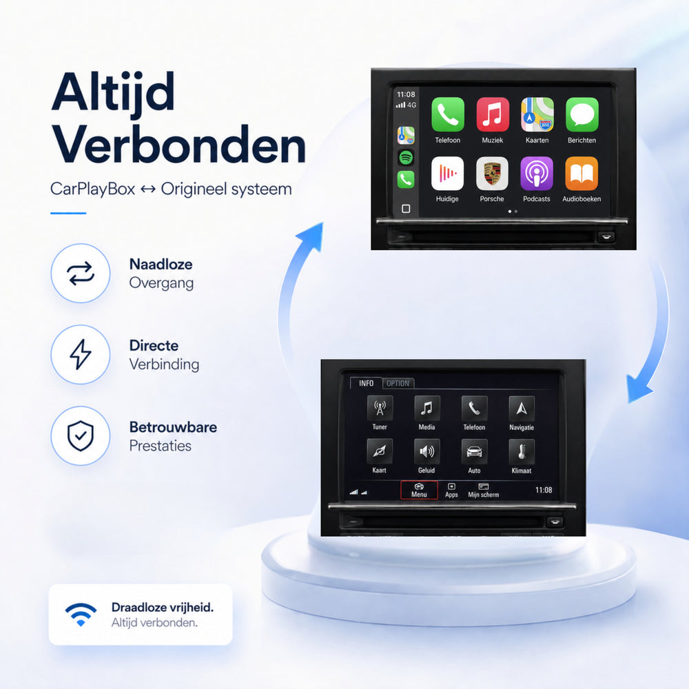 CarPlay & Android Auto Autoradio en CarPlay Box voor Porsche Cayenne (958.2) | 2016 t/m 2017 | PCM 4.0