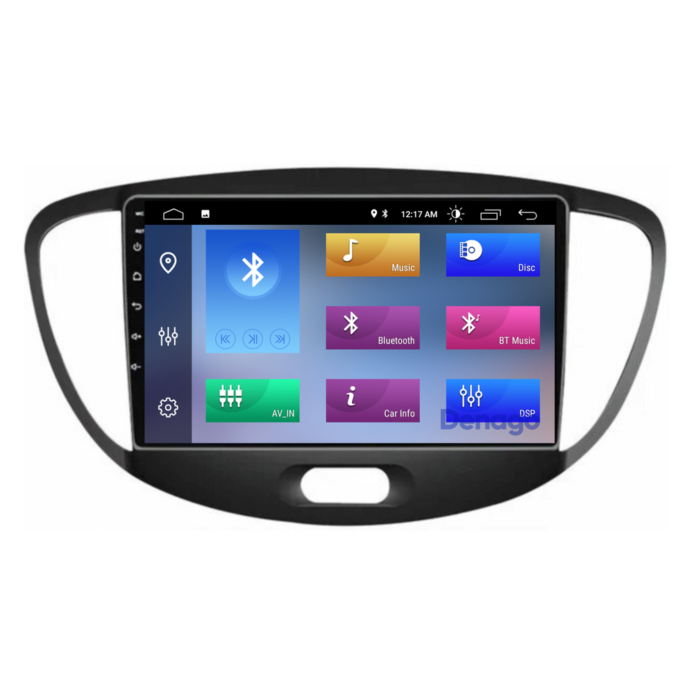 Radio de coche Hyundai i10 CarPlay | 2008 a 2013 | Denago DNG-A67 | 9 pulgadas | Androide 13 | CarPlay inalámbrico y Android Auto