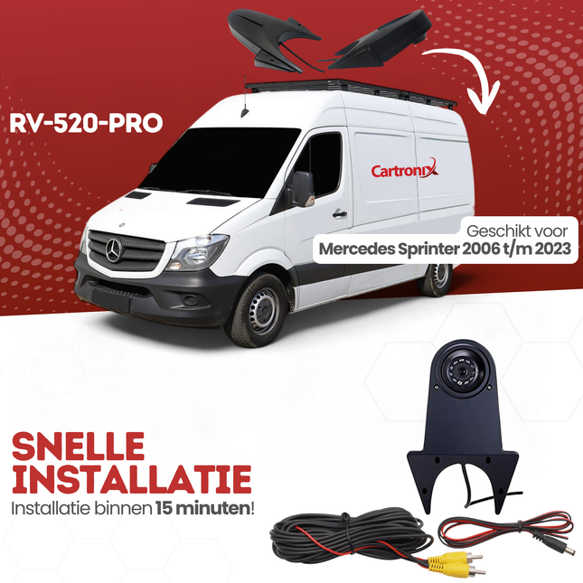 Mercedes Sprinter Achteruitrijcamera | 2006 t/m 2023 | Nachtzicht | HD Beeld
