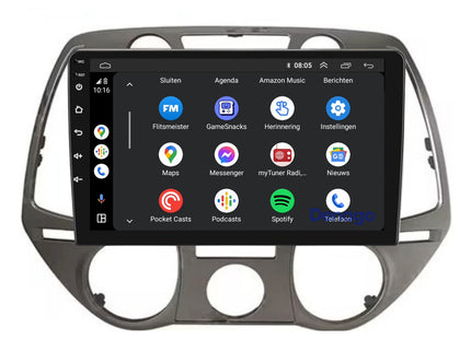 Hyundai i20 CarPlay car radio | 2008 to 2014 | Denago DNG-A83 | 9 inch | Android 13 | Wireless CarPlay & Android Auto