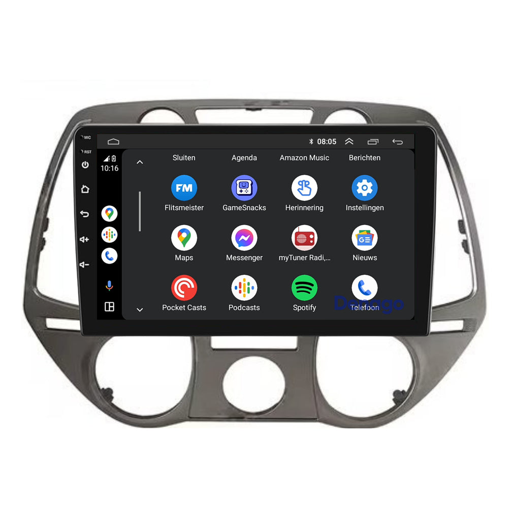 Radio de coche Hyundai i20 CarPlay | 2008 a 2014 | Denago DNG-A83 | 9 pulgadas | Androide 13 | CarPlay inalámbrico y Android Auto
