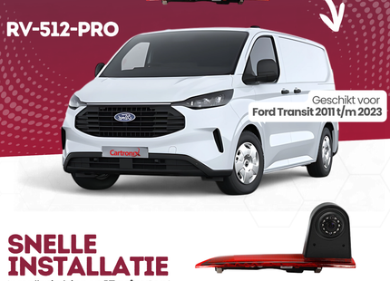 Ford Transit Derde Remlicht Achteruitrijcamera | 2011 t/m 2023 | Nachtzicht | HD Beeld