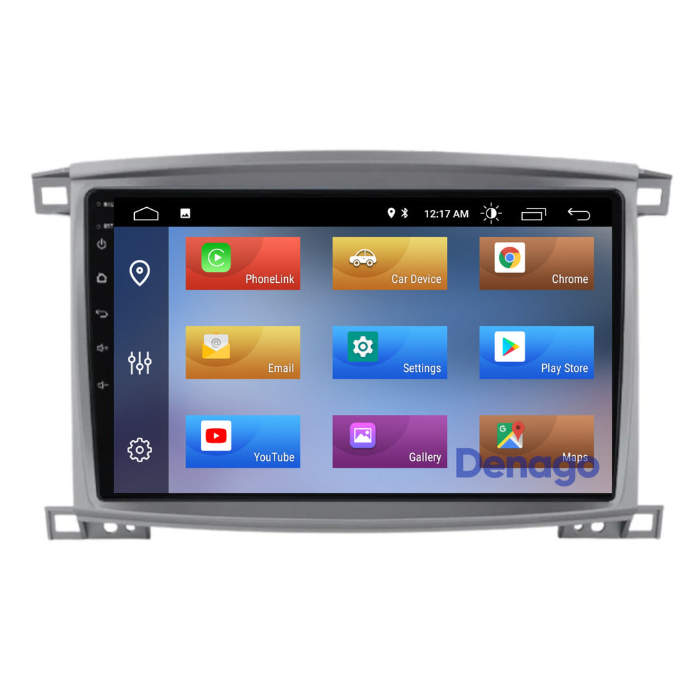 Radio para coche Toyota Land Cruiser 100 CarPlay | 2005 a 2007 | Denago DNG-A310 | 10 pulgadas | Androide 13 | CarPlay inalámbrico y Android Auto | Marco gris